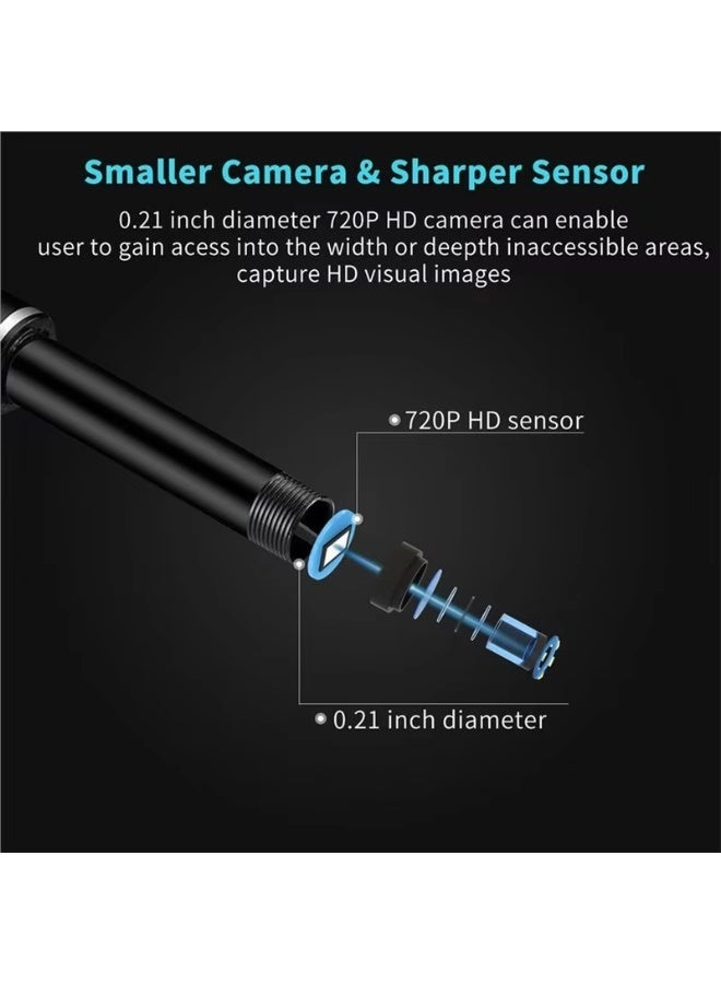 Visual Earwax Removal Tool - 5.5mm HD Otoscope Camera, with 6 Adjustable LED Lights, Type-C/Android/PC Compatible, Professional Ear Cleaning Endoscope for Home Use, Black - Image 5