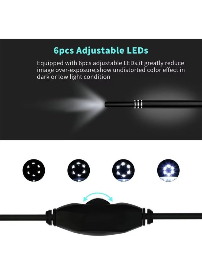 Visual Earwax Removal Tool - 5.5mm HD Otoscope Camera, with 6 Adjustable LED Lights, Type-C/Android/PC Compatible, Professional Ear Cleaning Endoscope for Home Use, Black - Image 4