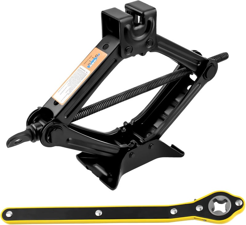 Rarapop Car Jack Kit, Scissor Jack for 2 Ton (4409 lbs) with Ratchet Wrench, Lift Jacks Tool for Tire Changing Repair with Labor-Saving Handle, Portable Emergency Tool for Car SUV - Image 1