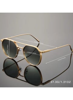 QUALITY Classic Round Fashion Fashion Glasses - Protection, Golden-Tone Frame & Lenses  - Image 3