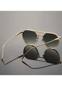 QUALITY Classic Round Fashion Fashion Glasses - Protection, Golden-Tone Frame & Lenses  - Image 4