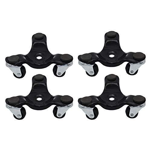 Grip 3 Wheel Furniture, Cabinet, Piano Movers Dolly 4 Pack - 160 lb Capacity - Padded Surface to Prevent Damage - Image 1