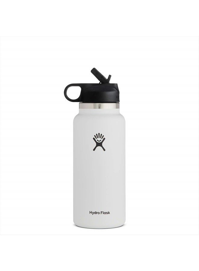 32 oz فوهة واسعة مع غطاء قشة أبيض - Image 1