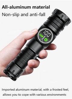 Generic Multifunctional bright flashlight，Flashlight Strong Light  Zoom Highlight Tactical Flashlight 3 Modes Outdoor Waterproof LED Flashlight ， long battery life, side light, portable, outdoor emergency maintenance, strong magnetic lighting flashlight，Waterproof Flashlights for Camping Hiking  - Image 2