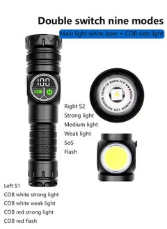 Generic Multifunctional bright flashlight，Flashlight Strong Light  Zoom Highlight Tactical Flashlight 3 Modes Outdoor Waterproof LED Flashlight ， long battery life, side light, portable, outdoor emergency maintenance, strong magnetic lighting flashlight，Waterproof Flashlights for Camping Hiking  - Image 5