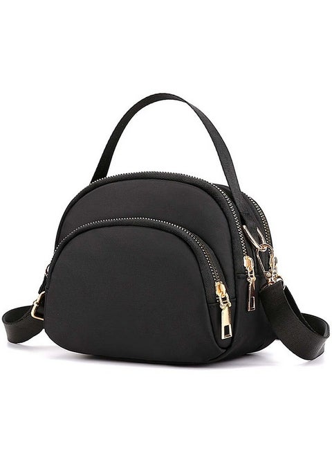 Small Crossbody Purse For Women Nylon Crossbody Wallet Phone Bag Shoulder Strap Wallet Pouch Mini Crossbody Cell Phone Purse With Triple Pockets And Adjustable Strap B Black