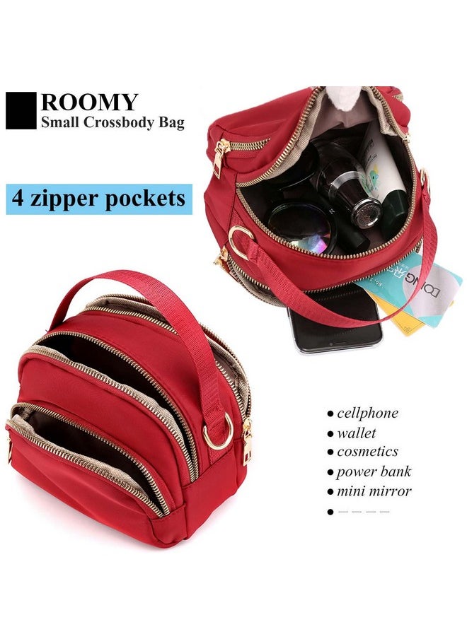 Semikk - Small Crossbody Purse For Women Nylon Crossbody Wallet Phone Bag Shoulder Strap Wallet Pouch Mini Crossbody Cell Phone Purse With Triple Pockets And Adjustable Strap B Black - Image 1
