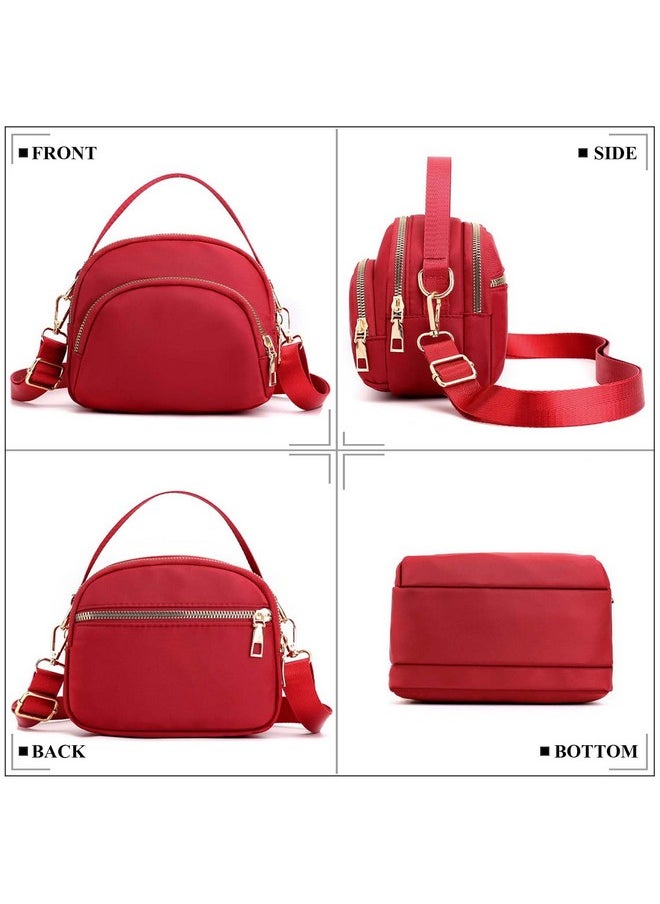 Semikk - Small Crossbody Purse For Women Nylon Crossbody Wallet Phone Bag Shoulder Strap Wallet Pouch Mini Crossbody Cell Phone Purse With Triple Pockets And Adjustable Strap B Black - Image 1