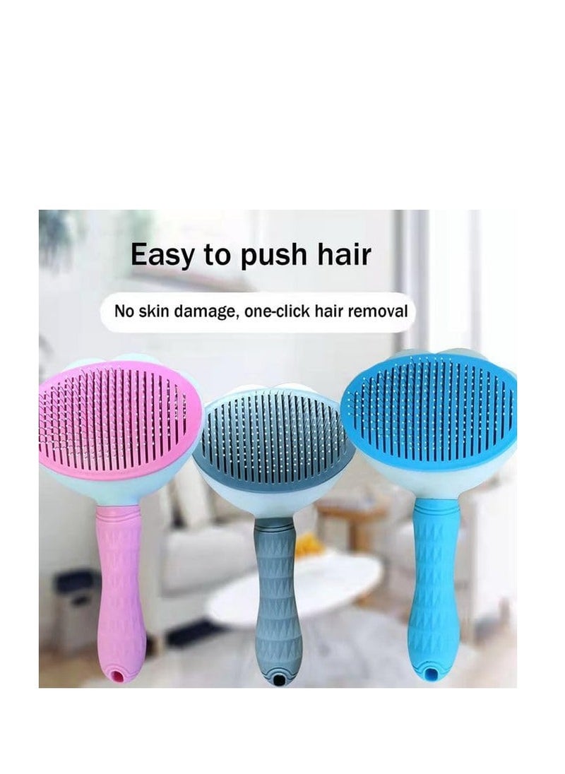 Generic - Self Cleaning Brush Comb for Dogs and Cats Pet Grooming (Blue) - Image 1