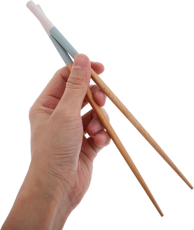 Unomor 3 Pairs Traditional Japanese Wooden Chopsticks Set with Pointed Tips, Reusable Non-slip Natural Wood Dining Utensils for Family Meals and Cooking (watermelon, Pomelo, Lime) - Image 3