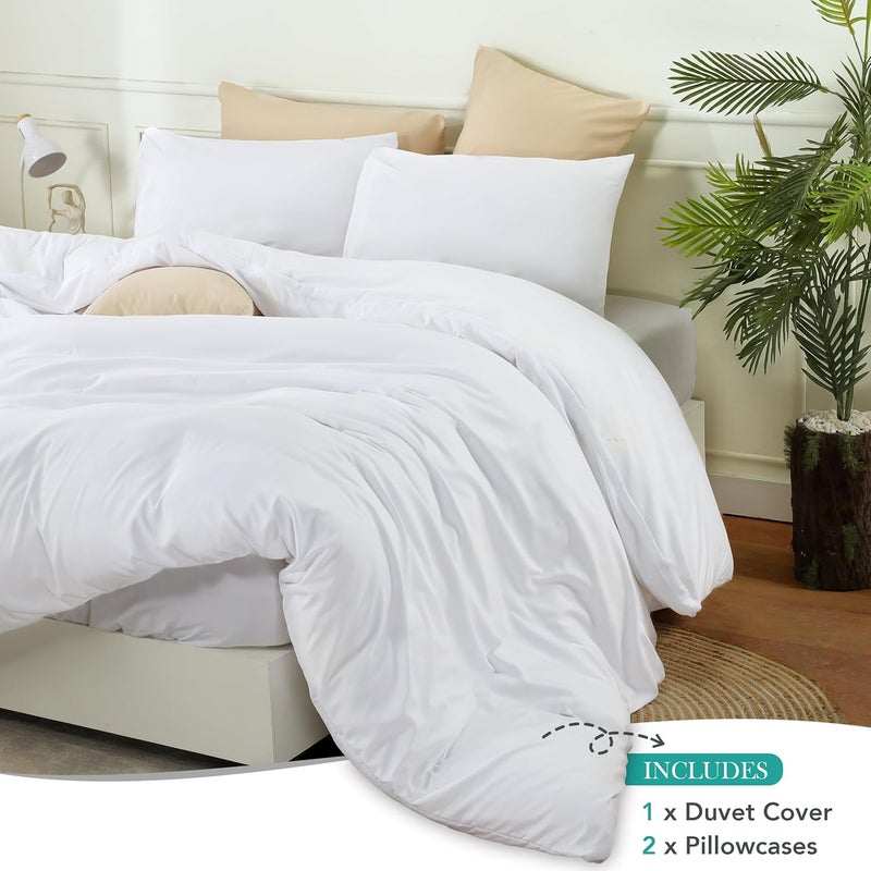 Utopia Bedding Duvet Cover Set with Pillowcases - 3 Pieces Bedding Duvet Cover with Zipper Closure - 1 Duvet Cover with 2 Pillowcases - Soft Brushed Microfiber (Queen, White) - Image 3