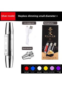 Generic According To Jade Identification Flashlight Strong Light 365nm Purple Light Special Jade Antique Small Caliber Fluorescent Agent Detection-Color:Six Light Sources Stepless Dimming  Comes With Spotlight Small Head  - Image 1