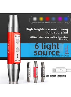 Generic According To Jade Identification Flashlight Strong Light 365nm Purple Light Special Jade Antique Small Caliber Fluorescent Agent Detection-Color:Six Light Sources Stepless Dimming  Comes With Spotlight Small Head  - Image 2
