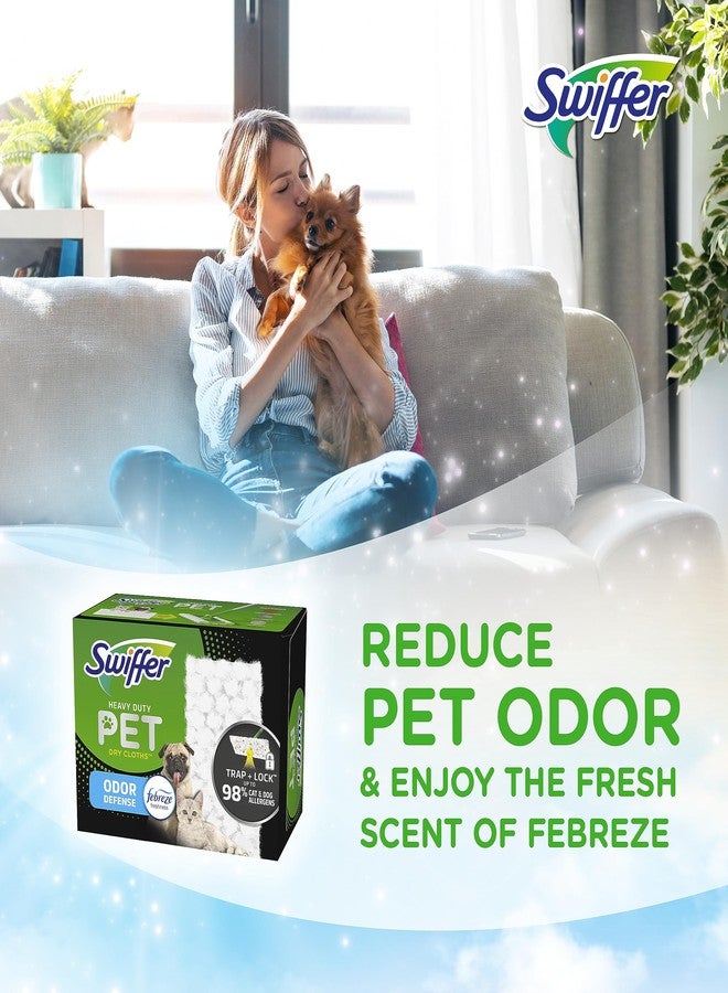 Swiffer Sweeper Pet Heavy Duty Dry Multi-Surface Cloth Refills for Floor Sweeping and Cleaning, Febreze Freshness, 10 Count - Image 4