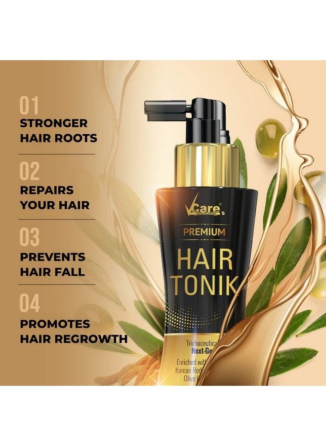 VCare Hair Growth Tonic For Women With Castor Oil And Olive Leaf Extractbest Scalp Vitalizer Serum For All Hair Type Control Hair Fall & Strengthens Hair 100Ml (Pack Of 2)  - Image 5