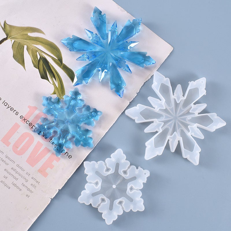 Poppy Diy Crystal Glue Mold Homemade High Mirror Snowflake Pendant Jewelry Silicone Mold Spot - Image 5