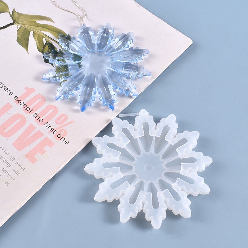 Poppy Diy Crystal Glue Mold Homemade High Mirror Snowflake Pendant Jewelry Silicone Mold Spot - Image 4