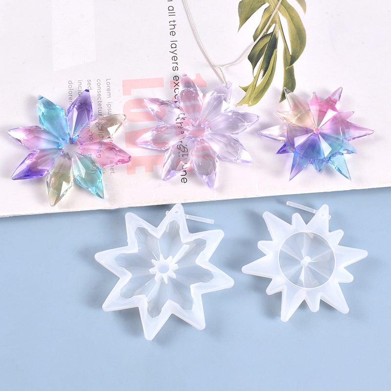 Poppy Diy Crystal Glue Mold Homemade High Mirror Snowflake Pendant Jewelry Silicone Mold Spot - Image 3