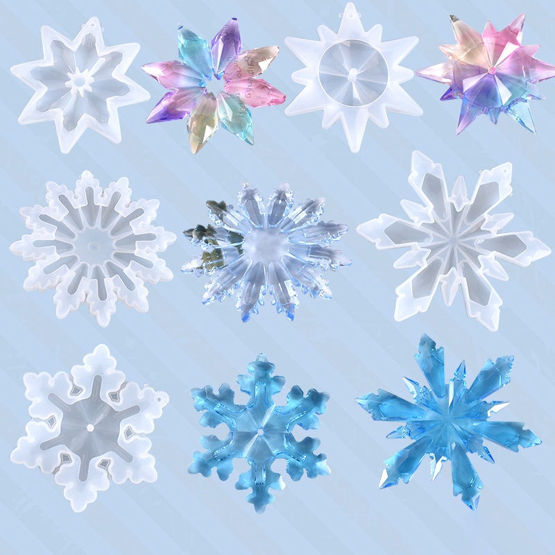 Poppy Diy Crystal Glue Mold Homemade High Mirror Snowflake Pendant Jewelry Silicone Mold Spot - Image 2