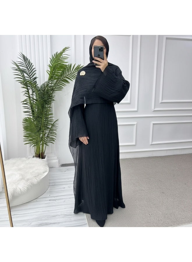 Relaxed layered silhouette delivers full modest coverage and flowing elegant shape. - Image 1