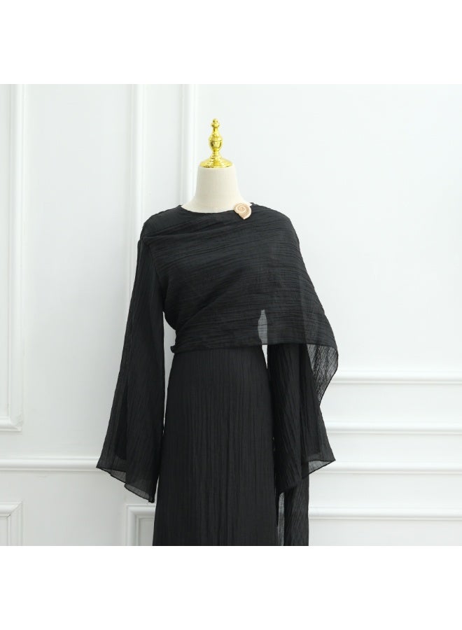 Relaxed layered silhouette delivers full modest coverage and flowing elegant shape. - Image 4