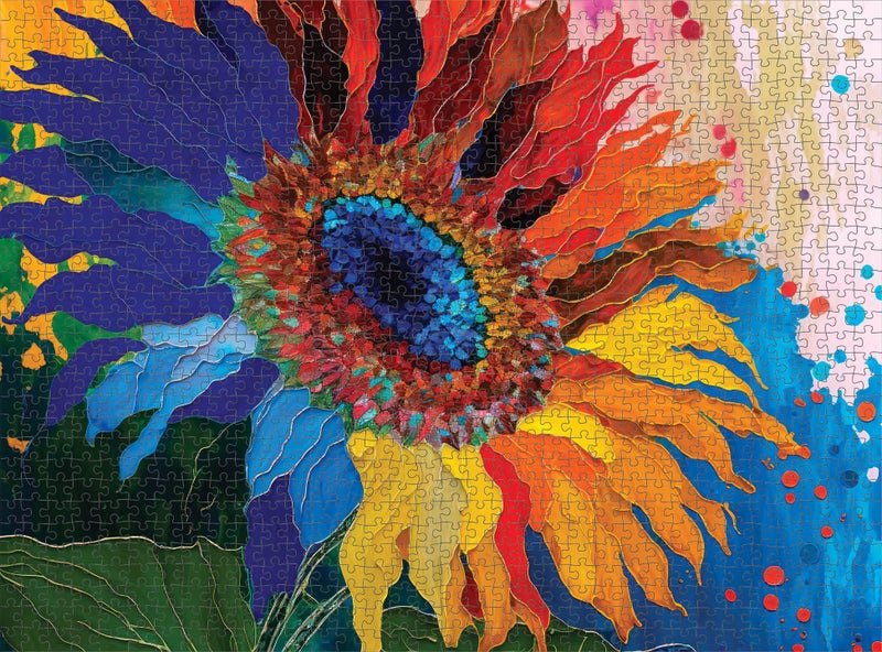 Cross & Glory - Sunflower Kaleidoscope - 1000 Piece Jigsaw Puzzle for Adults | Colorful Flower Artwork | Challenging and Fun Activity | Great Gift for Garden Lovers - Image 5