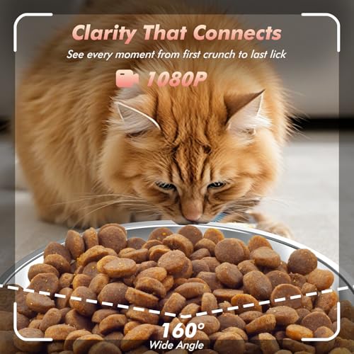 Nityers Automatic Cat Feeder with Camera - 5G WiFi Timed Cat Food Dispenser, 1080P HD Video with Night Vision, 1-15 Meals, 1-99 Portions, 2-Way Audio, Keeps Dry Food Fresh, 5L Auto Pet Feeder Also for Dogs - Image 2