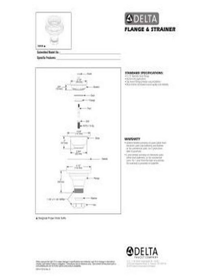 دلتا شفة مصفاة سلة دلتا D72010 لفتحات تصريف حوض المطبخ القياسي كروم - Image 5