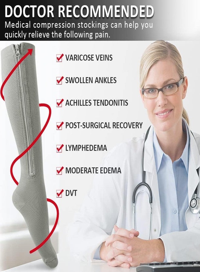 Ailaka Medical 15-20 mmHg Zipper Compression Socks Women Men - Image 4