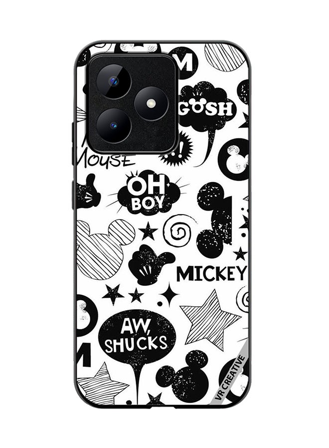 VR CREATIVE Protective Case Cover For Realme C53 Monochrome Mickey Pat Design Multicolour - Image 1