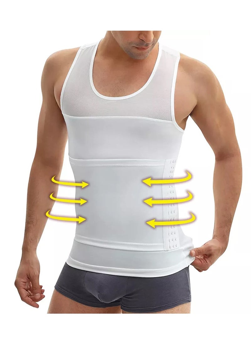 DubaiGallery Men Body Shaper Slimming Vest Tight Tank Top Compression Shirt Tummy Control Underwear Binder,Chest Body Posture Corrector Corset Sleeveless Vest Abdomen Control Underwear Shapewear THermal Tops  - Image 2