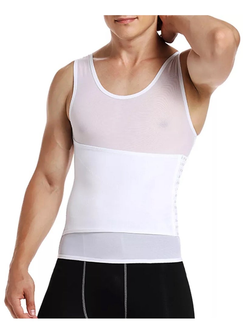 DubaiGallery Men Body Shaper Slimming Vest Tight Tank Top Compression Shirt Tummy Control Underwear Binder,Chest Body Posture Corrector Corset Sleeveless Vest Abdomen Control Underwear Shapewear THermal Tops  - Image 3