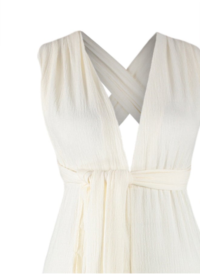 trendyol - Ecru Woven Decollete Backless Jumpsuit TBESS23TU00010 - Image 1