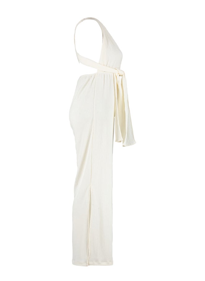 trendyol - Ecru Woven Decollete Backless Jumpsuit TBESS23TU00010 - Image 1