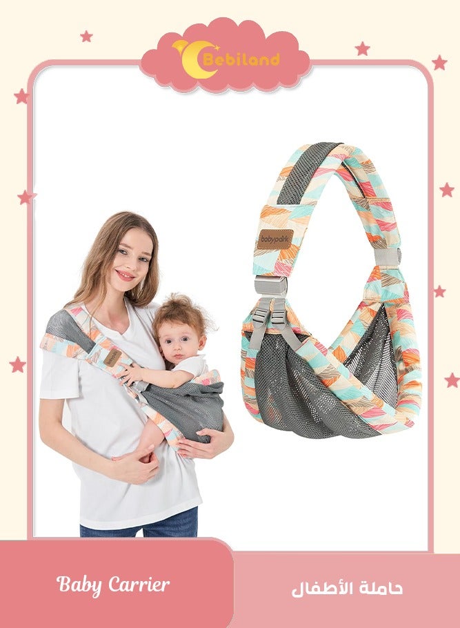 بيبي لاند حمالة اطفال حديثي الولادة من الولادة قابلة للتعديل على كتف واحد، حامل اطفال عملي مريح محمول للاطفال من عمر 3 الى 36 شهر (ملون) - Image 1