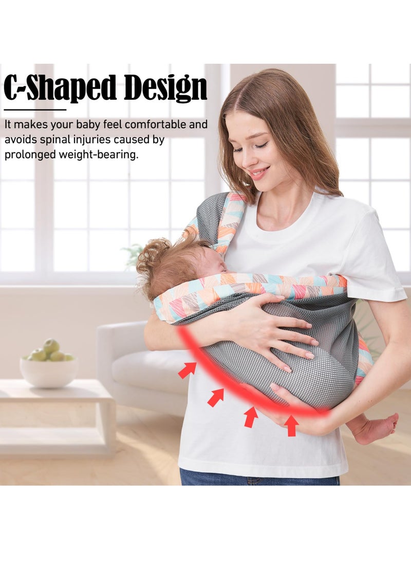 Bebiland - Baby Carrier, Newborn from Birth Adjustable, Baby Carrier on One Shoulder Ergonomic Practical Portable Baby Carrier for Babies from 3 to 36 Months (Colourful) - Image 1
