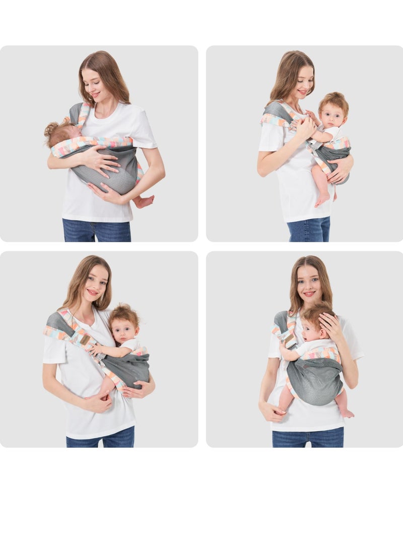 Bebiland - Baby Carrier, Newborn from Birth Adjustable, Baby Carrier on One Shoulder Ergonomic Practical Portable Baby Carrier for Babies from 3 to 36 Months (Colourful) - Image 1