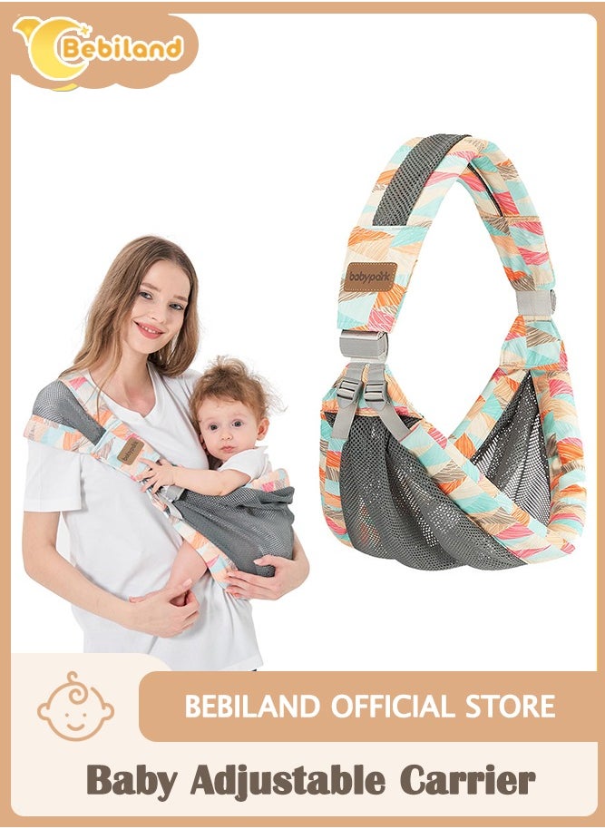 Bebiland - Baby Carrier, Newborn from Birth Adjustable, Baby Carrier on One Shoulder Ergonomic Practical Portable Baby Carrier for Babies from 3 to 36 Months (Colourful) - Image 1