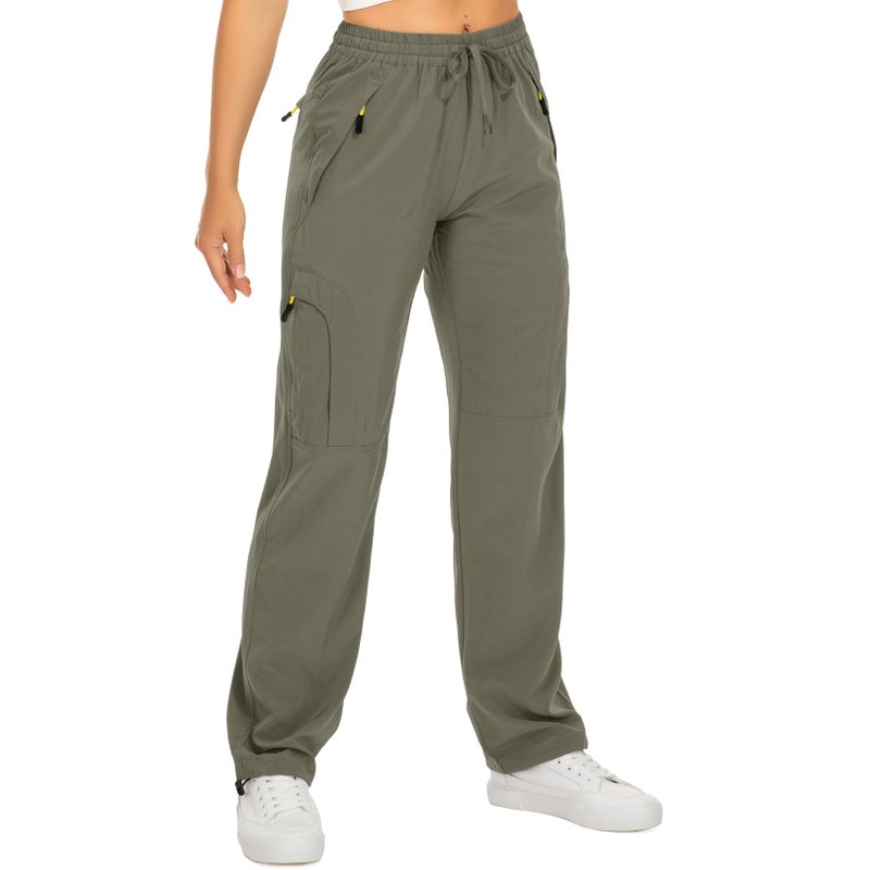Toomett Women's Hiking Cargo Pants Quick Dry UPF50+ Outdoor Pants for Women Fishing Safari Travel Pants with Pockets,6608,Light Green,L - Image 1