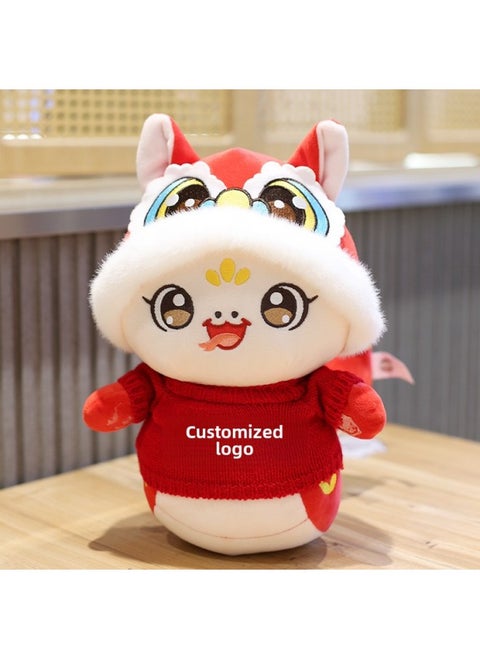 Cartoon Year Gift Zodiac Event Mascot Doll Snake Doll Plush Toy Year Snake-Specification:20cm +year Of The Snake Gift Bag-Colour:Customizable Sweater Available. Contact Customer Service For Details
