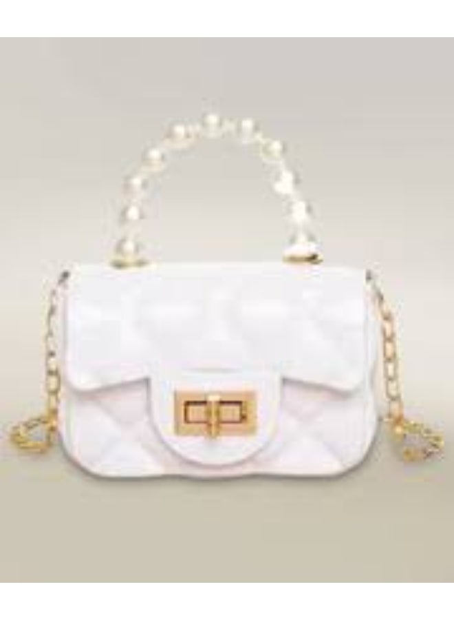 Little Girls Mini Purse Cute Crossbody Bag for Princesses white - Image 1
