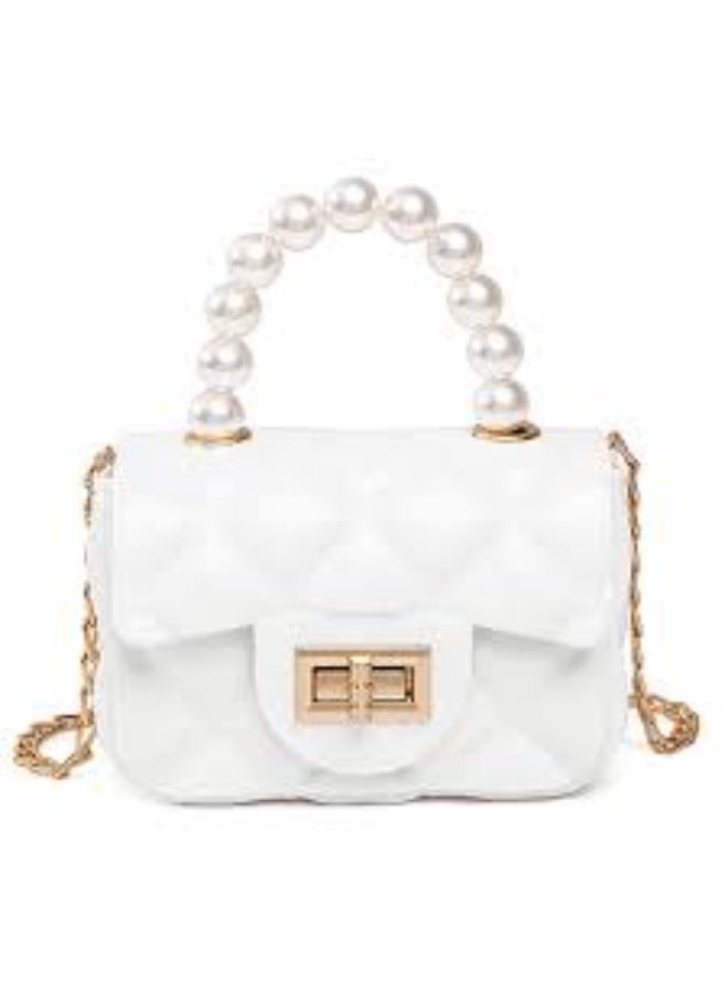 Little Girls Mini Purse Cute Crossbody Bag for Princesses white - Image 2