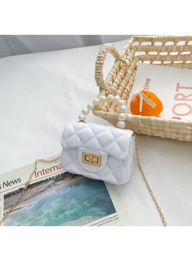 Little Girls Mini Purse Cute Crossbody Bag for Princesses white - Image 4