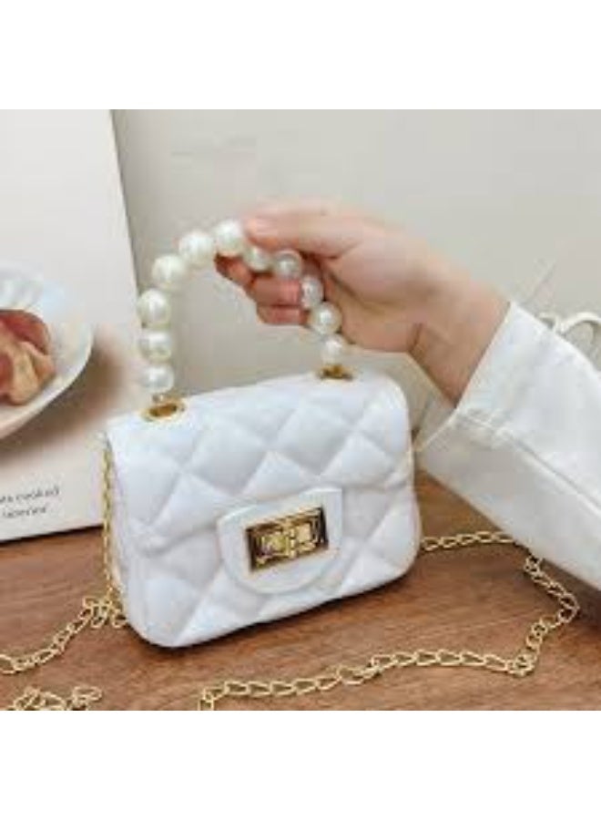 Little Girls Mini Purse Cute Crossbody Bag for Princesses white - Image 5