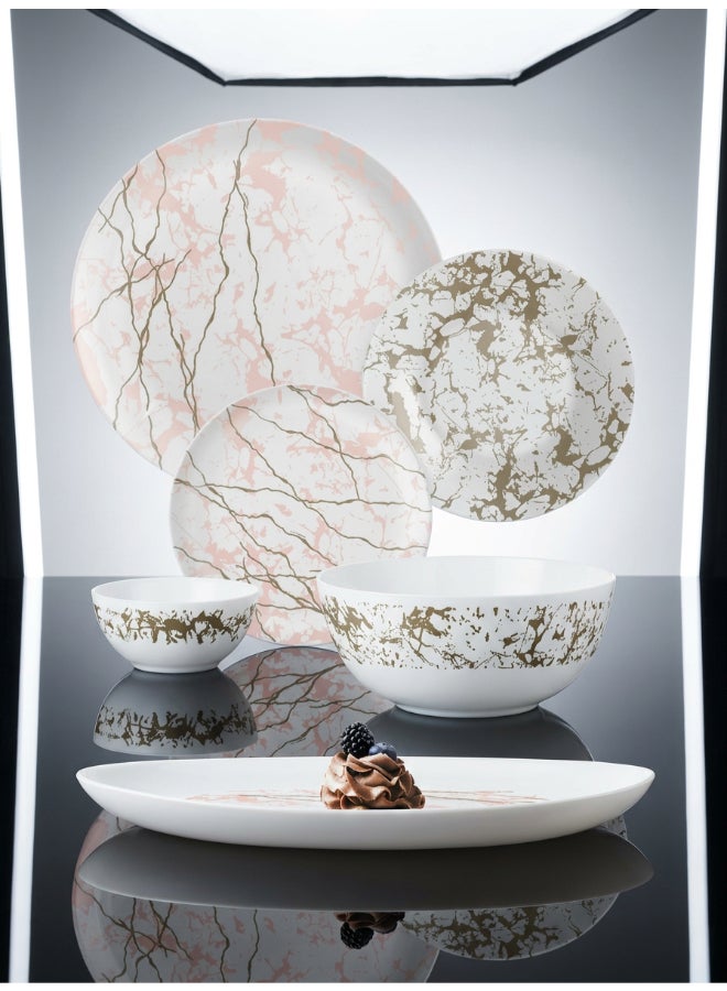 Luminarc Zendit 26 Piece Dinner Set includes 6x25cm Dinner Plates, 6x20.5cm Soup Plates, 6x20cm Dessert Plates, 6x12cm Soup Bowls, 1x21cm Salad Bowl, 1x33cm Oval Platter, Tempered High Qualtiy Glass, Chip resistant, Microwave Safe - Image 5