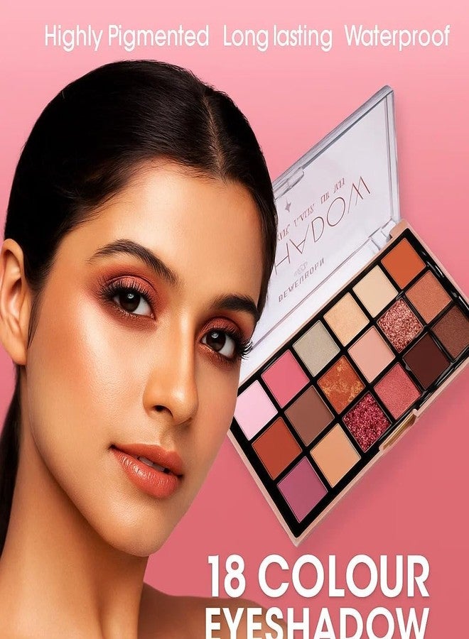 BEACHBORN Professional Makeup Eyeshadow Palette (Multicolor)| Matte| Shimmer | Beginner Friendly & Long Lasting Eye Shadow Palette | All In One Makeup Palette 18 Color Pallete BBI-02-08 Shade no.1 - Image 3