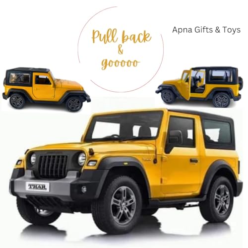 COLLEN ARRAY Thaar Car Toy Diecast Metal Toy for Kids|Pull Back Action| Miniature Scaled Models Toy Car (Colour May Be Different) Pack of 1 Realistic Look. Mini Thar 1:32 Openable Doors., Multicolor - Image 4