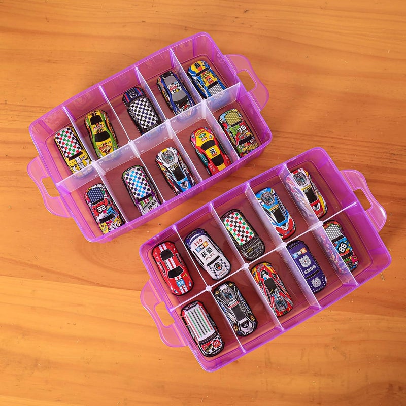 Sooyee Bead Organizer,3-Tier Craft Organizers and Storage,Stackable Storage Containers with 30 Compartments Dividers for Washi Tape,Toy,Hair Accessories,Art Supplies,Fishing Tackle,Purple - Image 4