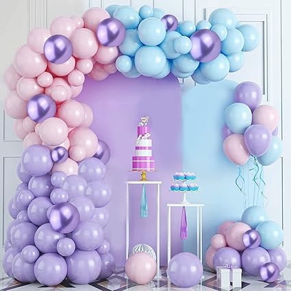 BRIJBAZAAR Rubber Mermaid Balloons For Birthday Decoration-Cute 56Pcs Balloon Decoration For Birthday Birthday Decoration Items For Girl Mermaid Theme Birthday Balloon Decoration Kit,Multi - Image 1