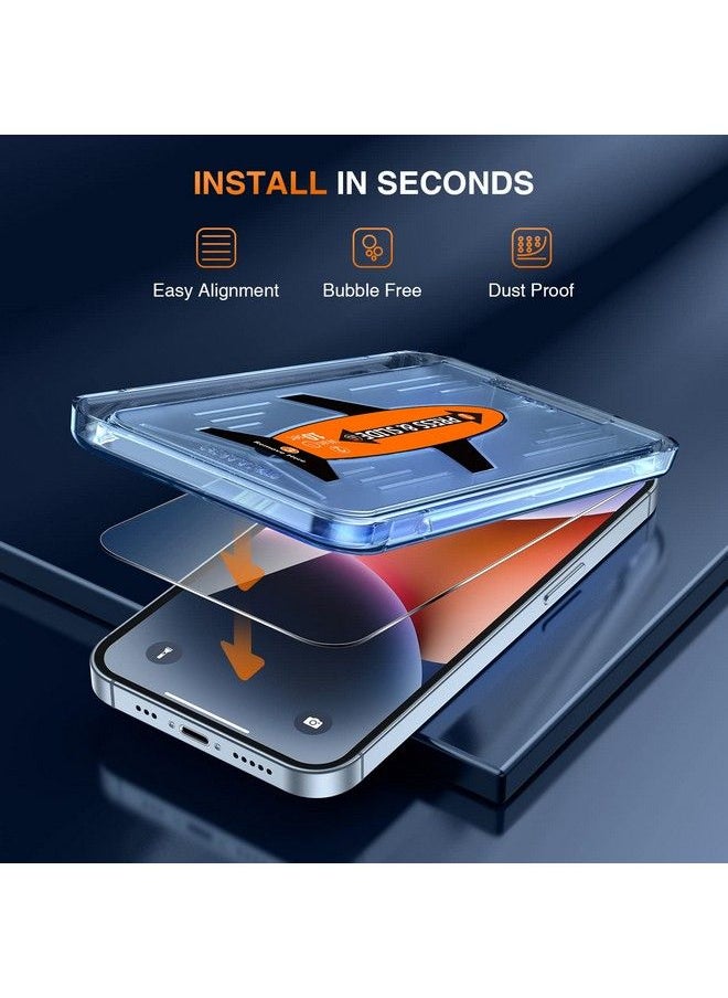 LK [3+2] 3 Pack Screen Protector For Iphone 13 Pro + 2 Pack Camera Lens Protector With Installation Tray 9H Tempered Glass Scratch Resistant Screen Protector For I13 Pro 6.1 Inch  - Image 3